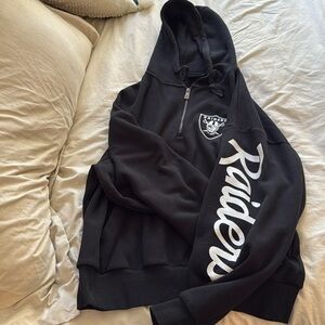 Oakland Raiders/ Las Vegas Raiders/ LA Raiders 1/4 zip Pull Over Hoodie